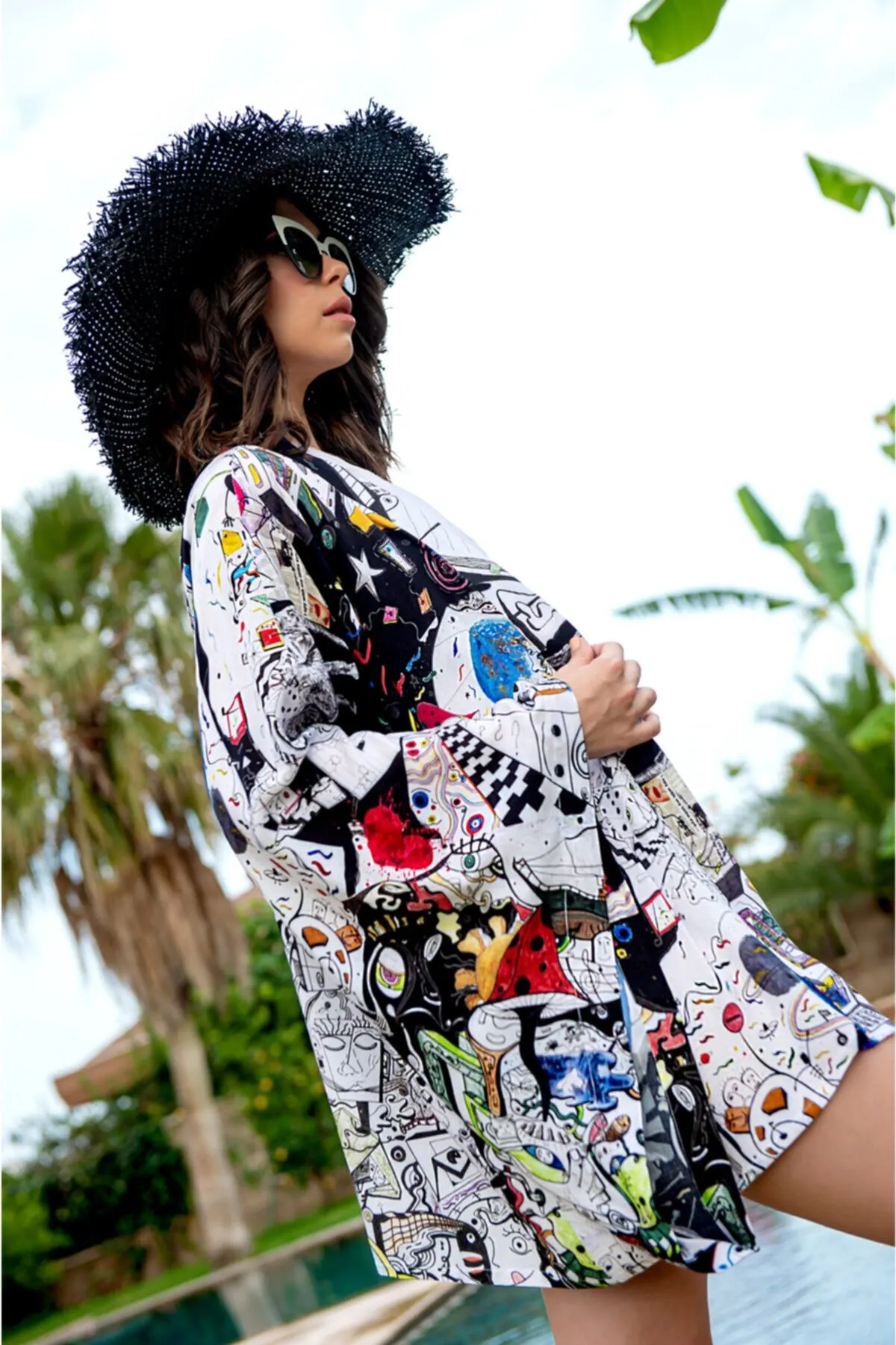 

Женское парео, мини-кимоно, одежда для купания, накидка, платье, пикантная туника, костюм, пляжная одежда, женское пляжное бикини, свободное м...