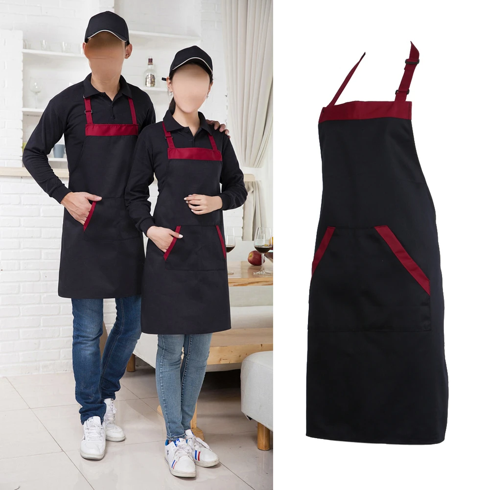 

New in Unisex Halterneck Apron with 2 Pockets Chef Waiter Kitchen Cook Tool Hair Cutting Styling Wrap Cloth Tools Kitchen Apron