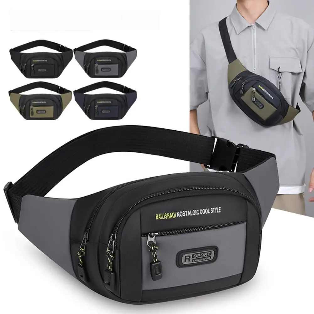 Новая мужская поясная сумка из ткани Оксфорд с защитой от кражи многослойная