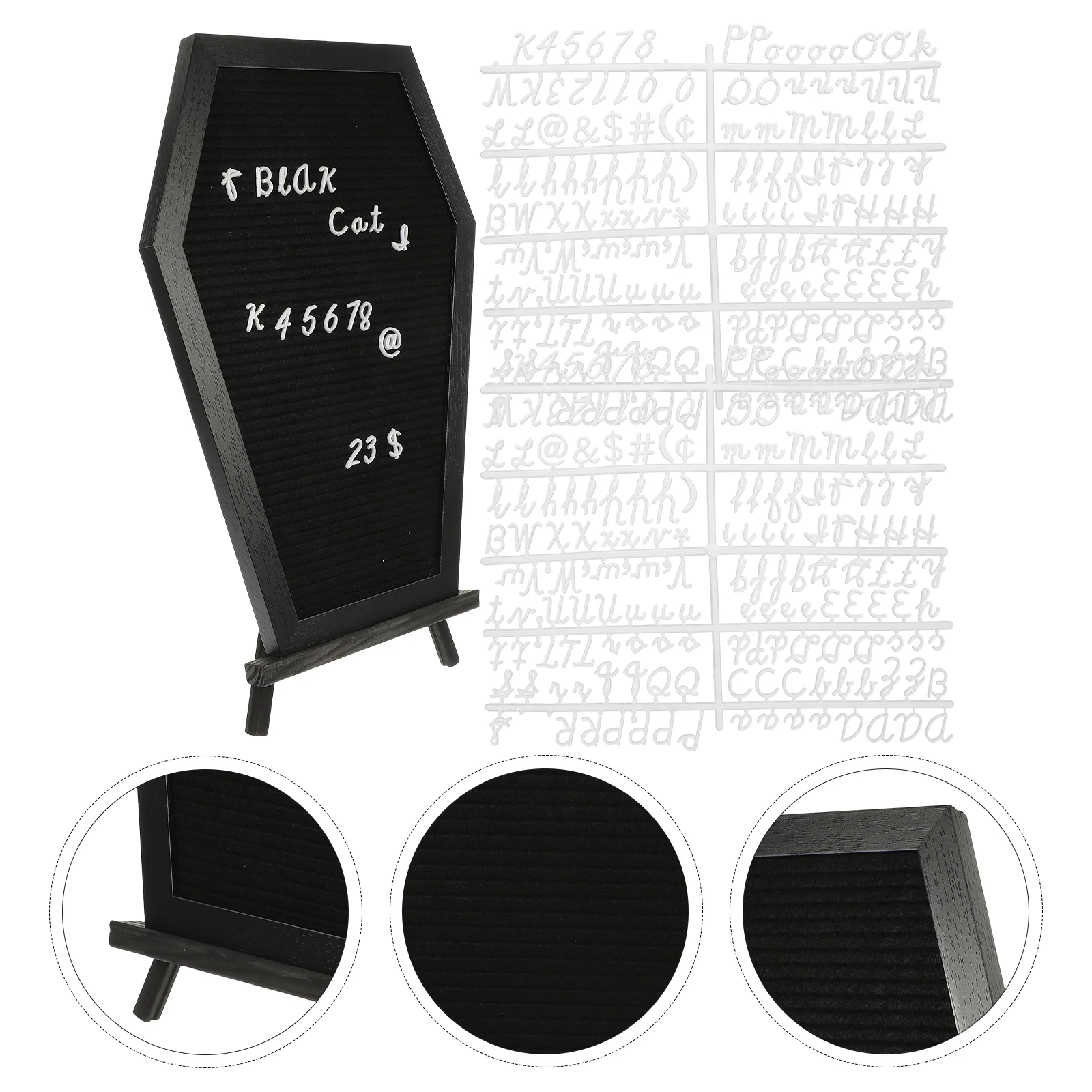 

Wood Decor Letter Boards Massage DIY Message Wooden Frame Decorative Memo Convenient Home