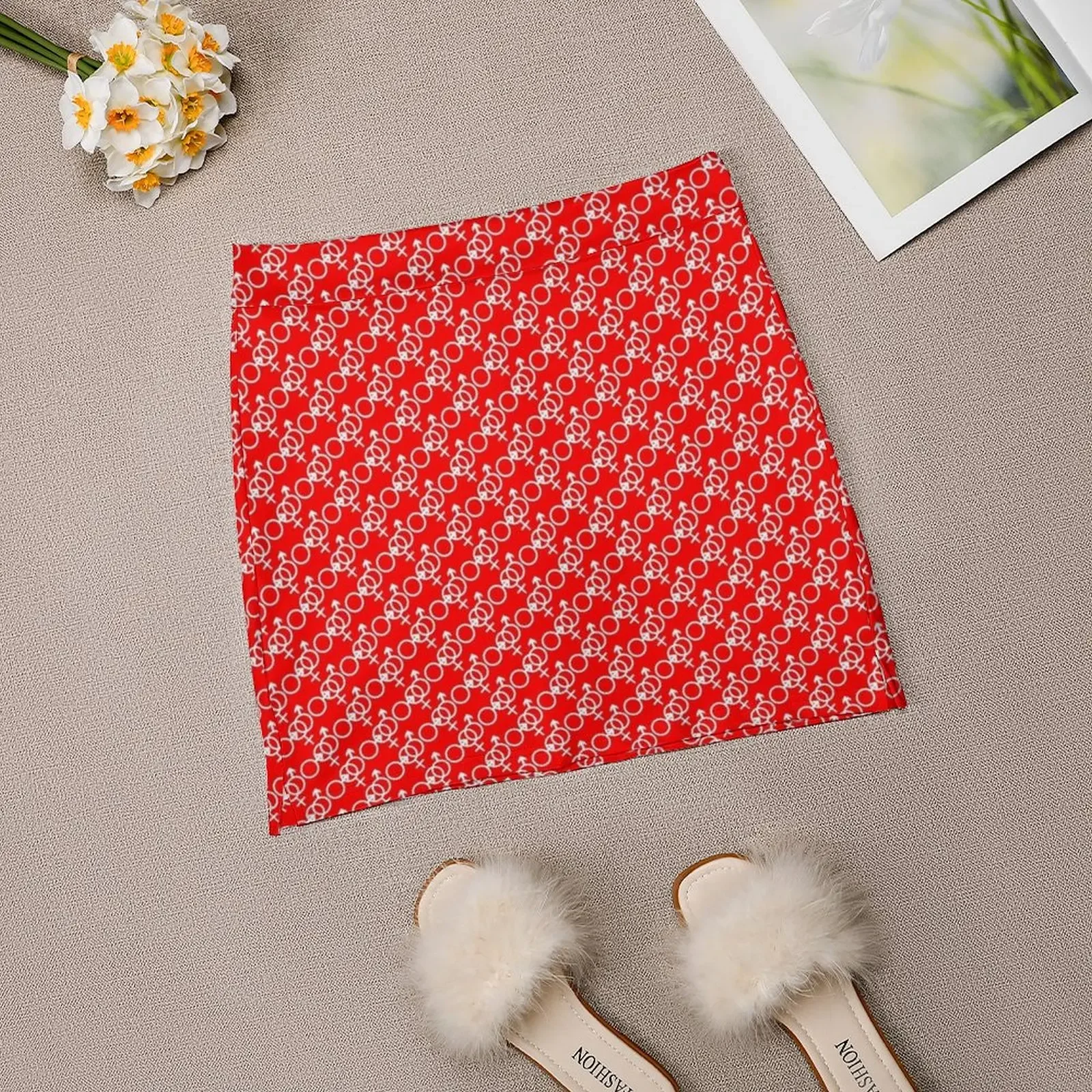 Hot Wife Secrets-Hot Motif белая на красном мини-юбке платье женская летняя юбка в корейском