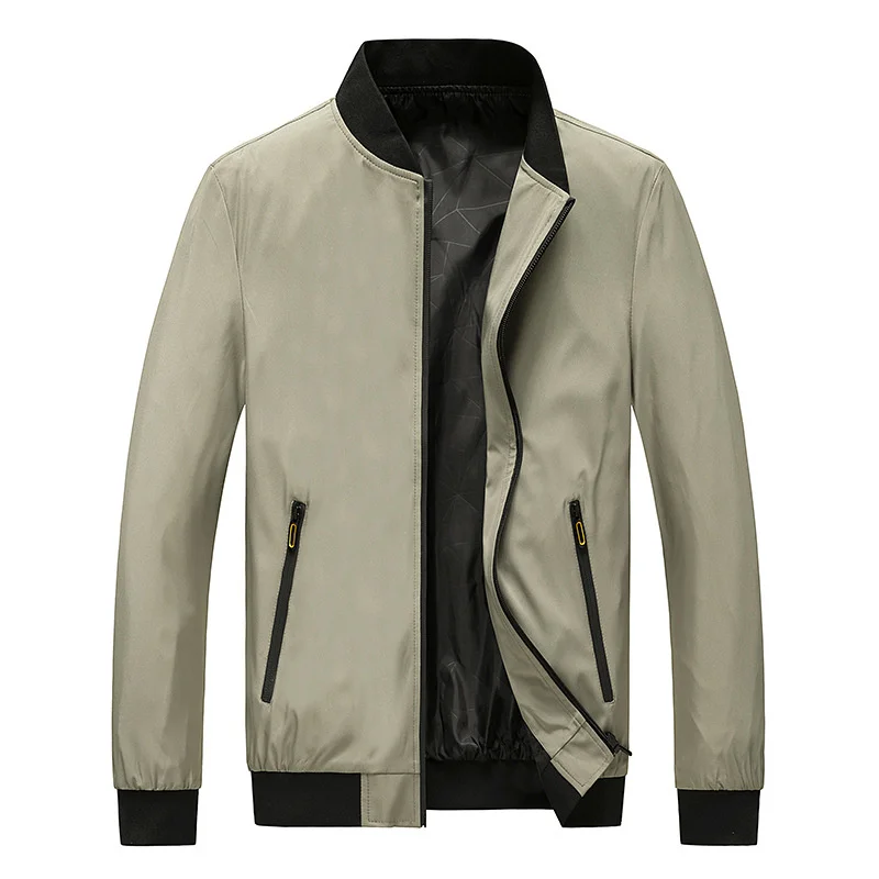 

Men 2023 Solid Color Jackets Spring Autumn Bomber Zipper Casual Jacket Fashion Male Outwear Baseball Collar Coat Brand Clothing
