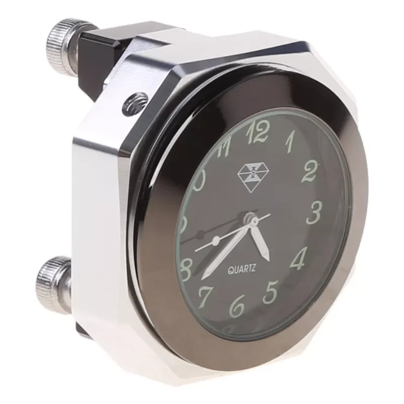 

Universal Aluminum Alloy 4Color 7/8inch 1inch Motorcycle Luminous Handlebar Mount Clock Watch Thermometer CNC Chrome