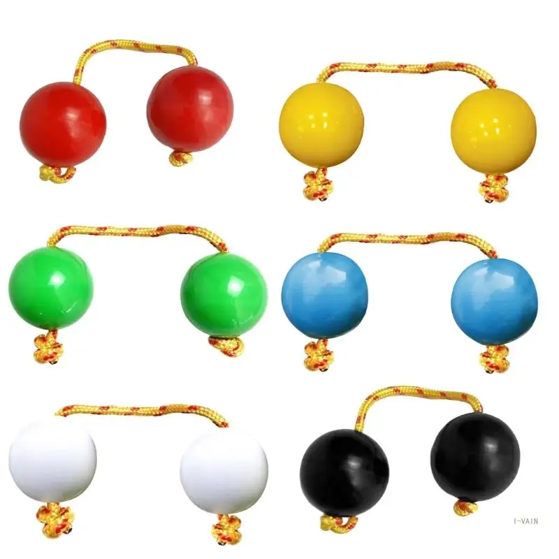 

M5TC Double Gourd Single Hand Percussion Instrument Rhythmic Ball Set for Kid Adults