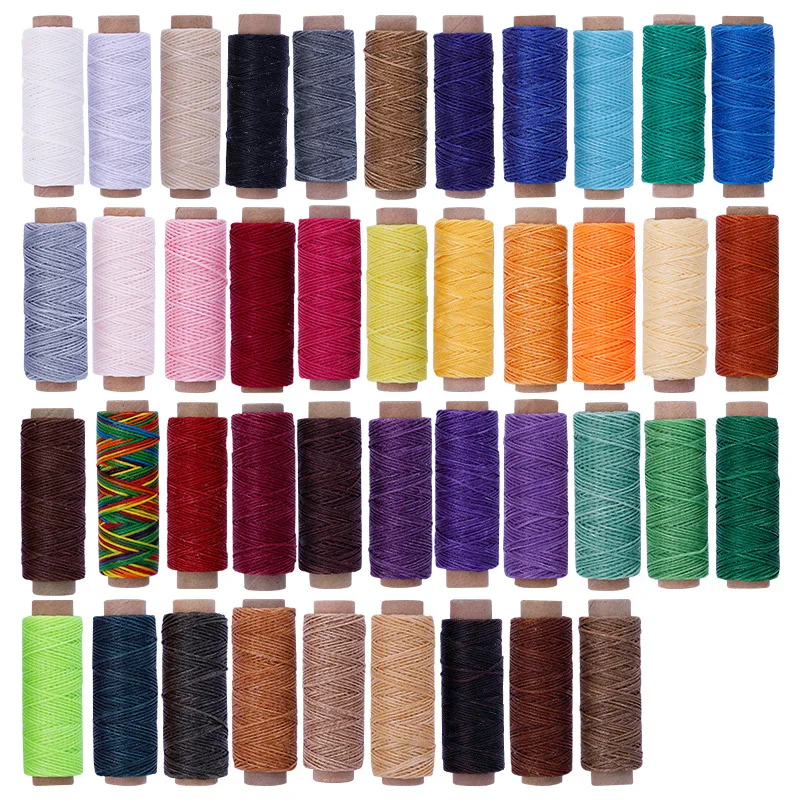 

6Colors 50m 150D Leather Sewing Waxed Thread Cord for Leather Craft DIY 1mm Diameter Wax line Stitching Thread Cord Set