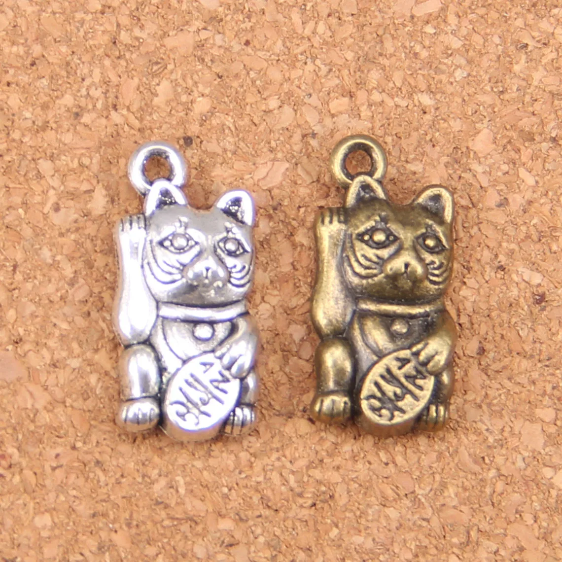 

36pcs Charms lucky cat 23x11mm Antique Pendants,Vintage Tibetan Silver Jewelry,DIY for bracelet necklace
