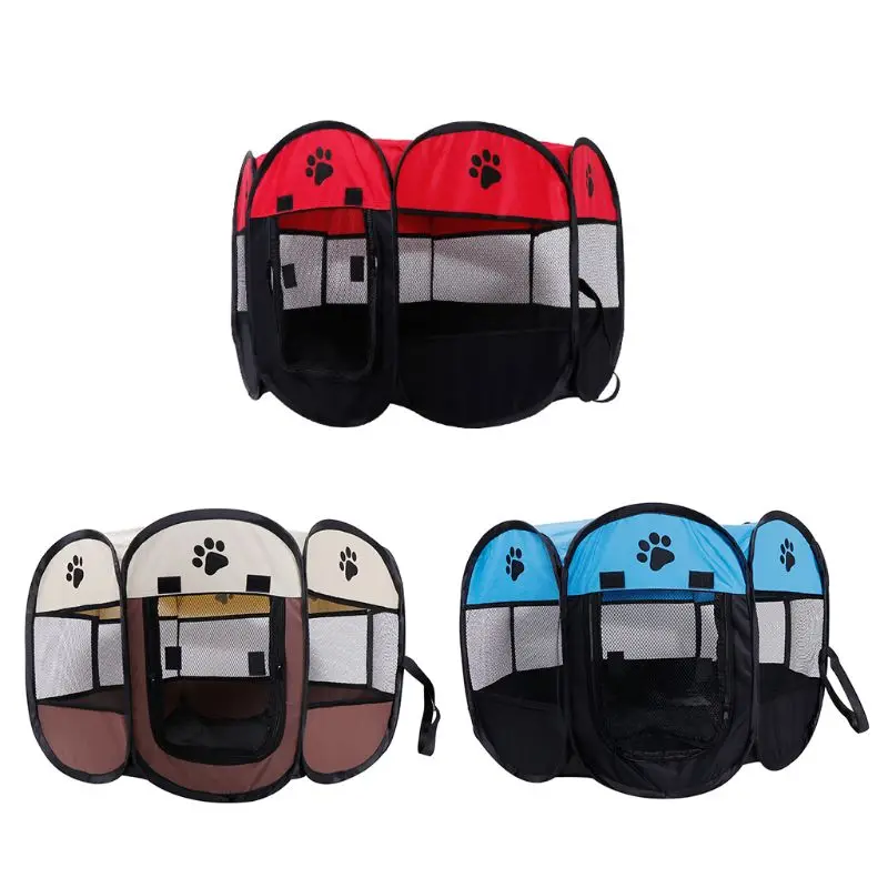 

Pet Playpen Tent Breathable Indoor Outdoor Folding Kennel Portable Fence Oxford Fabric Waterproof For Dog Puppy Kitten Room
