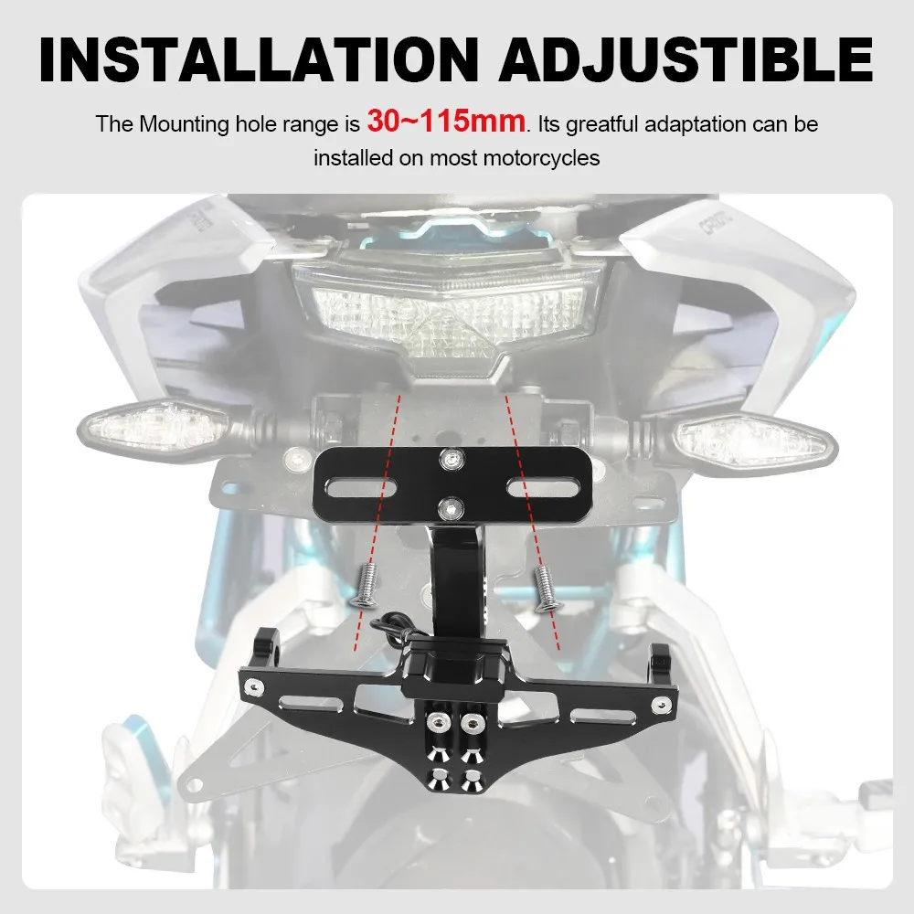 Фото Регулируемый задний держатель для номерного знака для Aprilia RSVR RSV R RSV4 R 2004-2023 2024 2022 №4