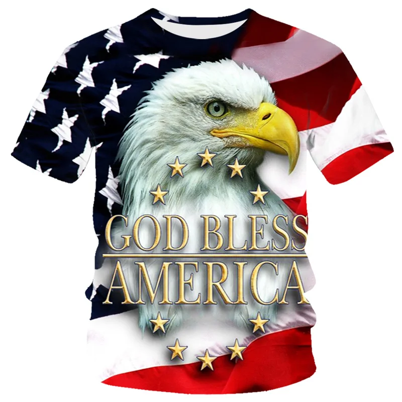 

Summer Men's Eagle and Flame Phoenix 3D Printed T-shirt, Fashionable Casual Quick Drying Short Sleeves, Polyester Fiber.