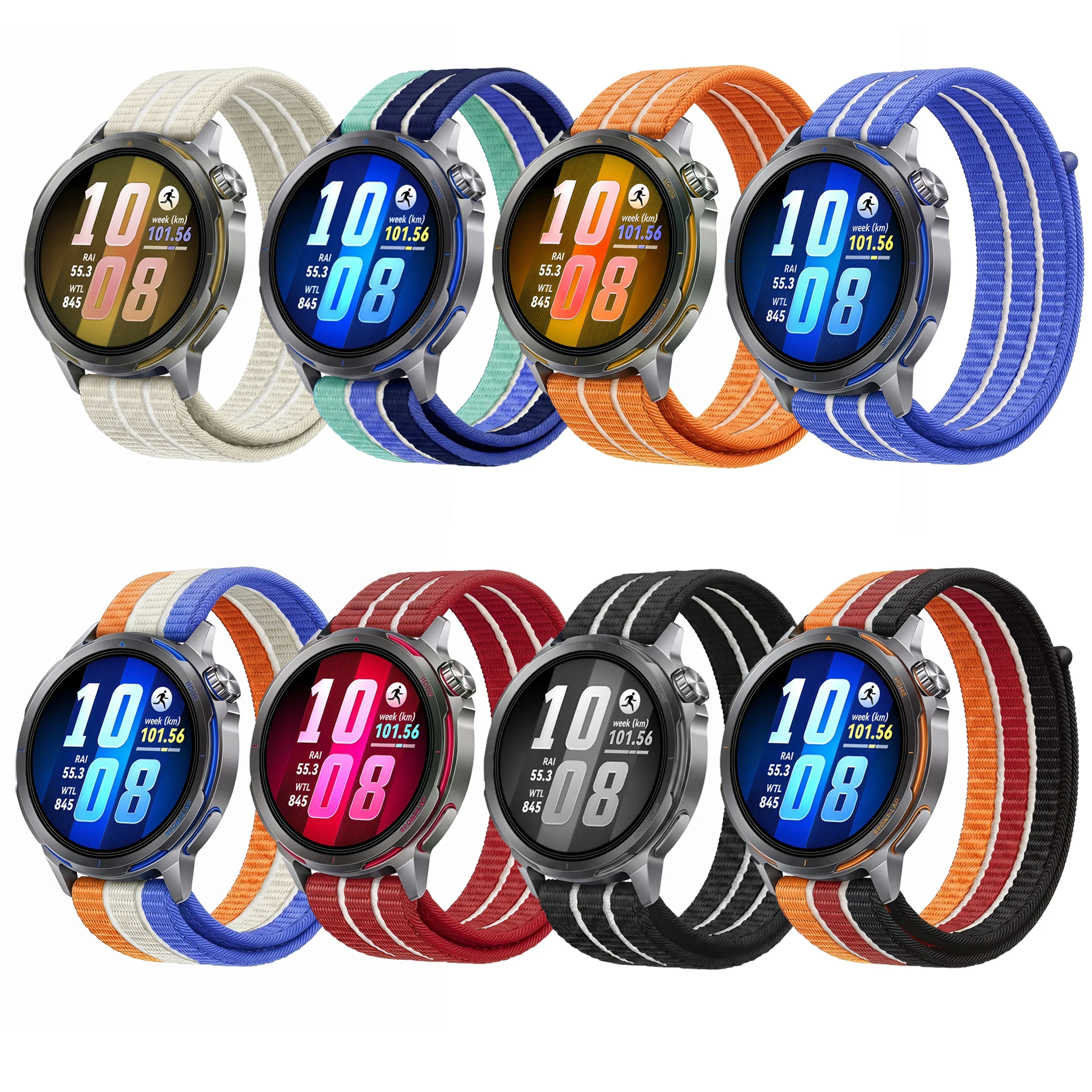 Фото Ремешки для часов 20 мм и 22 мм для Galaxy Watch 7 FE, 6, 5 Pro, 4 Classic, 3 Sport, нейлоновый браслет с петлей, ремешок для Huawei Watch GT Runner 2. №3