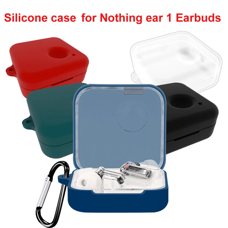 

Silicone Case With Carabine for Nothing Ear 1 Earphone Ultra-thin Waterproof Full Protective Cover for Nothing Ear (1) Funda