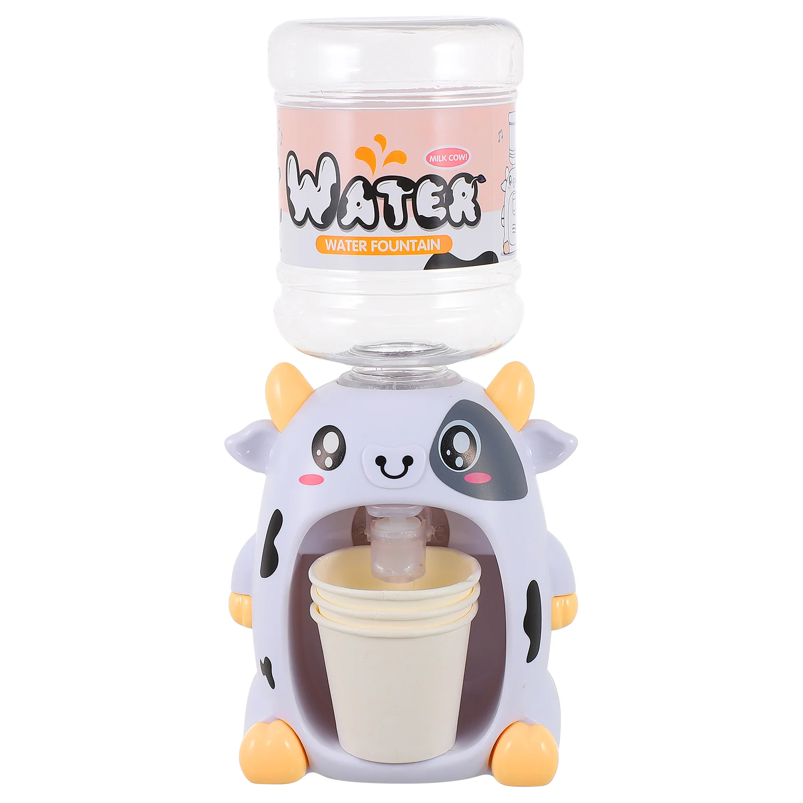 

Water Dispenser Toy Mini Fountain Kids Drinking Cow Play Machine Pretend Kitchen Cooler Cute Drink Kid Cartoon Tiny Desk