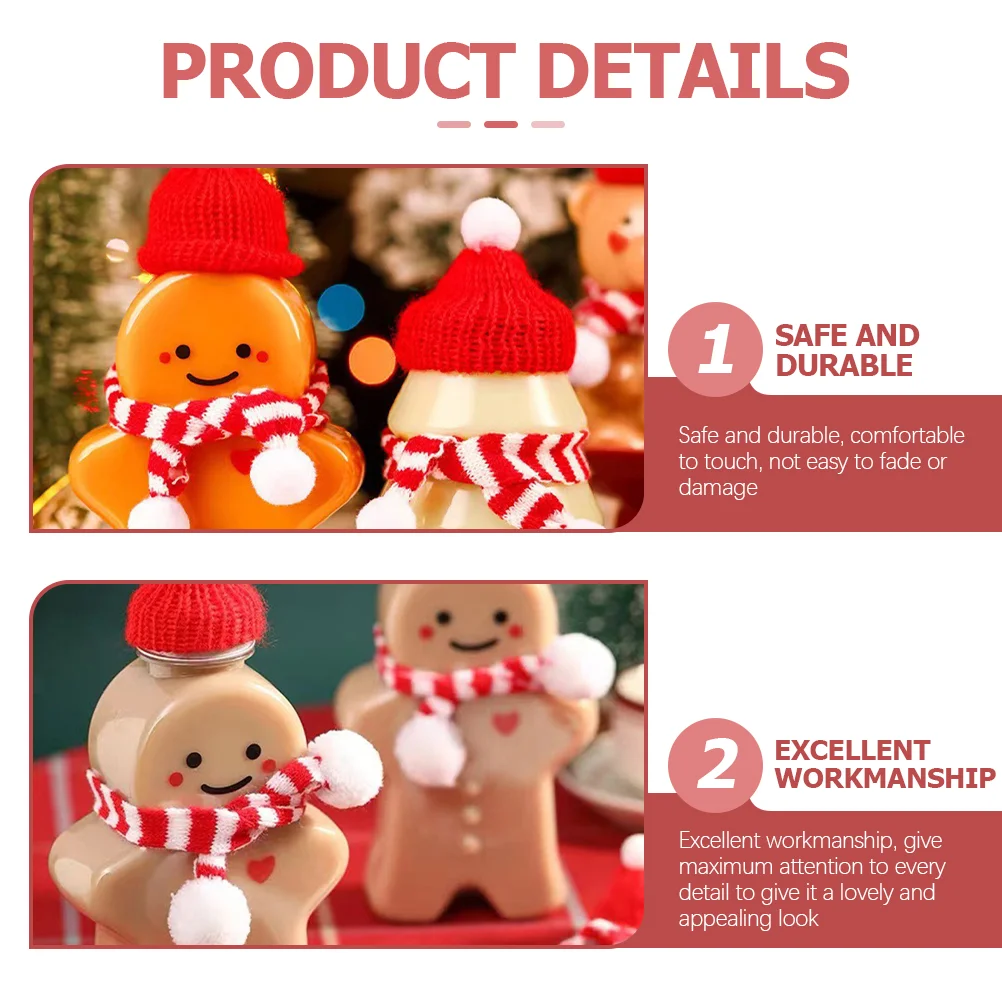 

Hat Christmas Santa Miniature Mini Scarf Bottle Cover Hatsfor Gifts Shower Thank You Baby Decor Winesmall Knit Cup Crafts