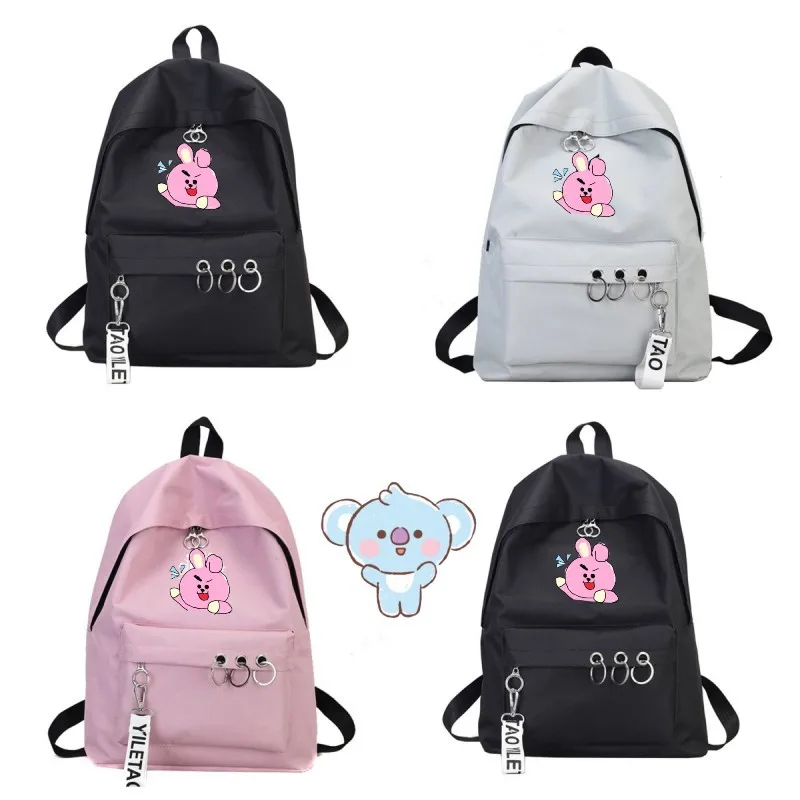 

Bt21 Anime Cartoon Backpack Student Schoolbag Leisure Sports Hiking Bag Large Capacity Travel Storage Bag Kawaii Children Gifts
