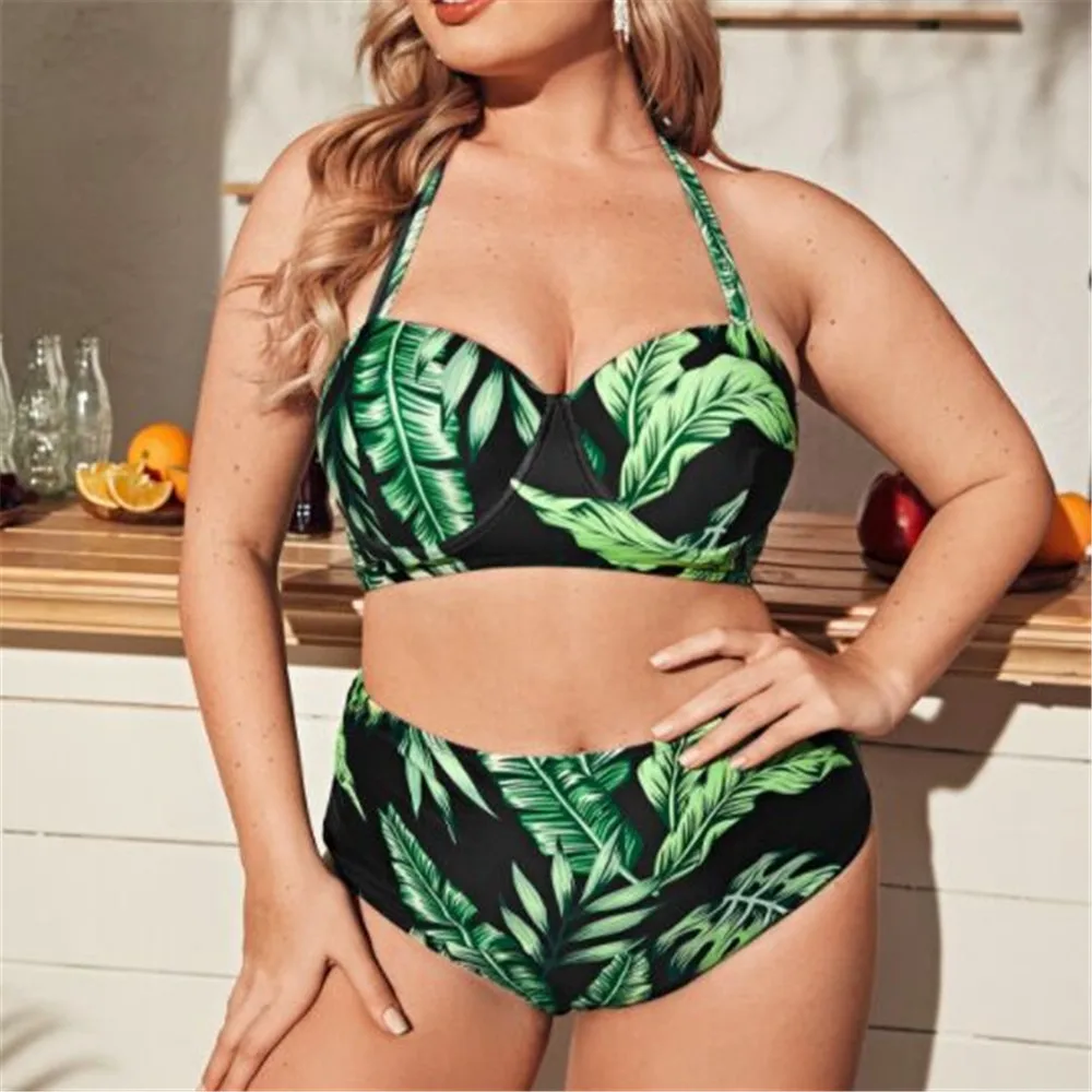 

Swimwear New Beach Sexy Print Bikini Split Swimsuit Sexy Bikini Push Up Brazilian Tankini Swimsuit Ocean