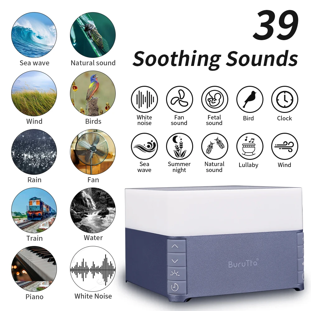 

White Noise Night Light To Help Sleep And Improve Insomnia 39 Kinds Of Sound Effects To Promote Deep And Fast Sleep