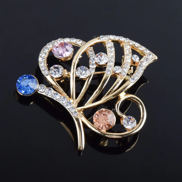

Fashion Trend Colorful Butterfly Brooch Female Korean Version of High-end Diamond Suit Collar Pin Wedding Corsage Jewelry Pin