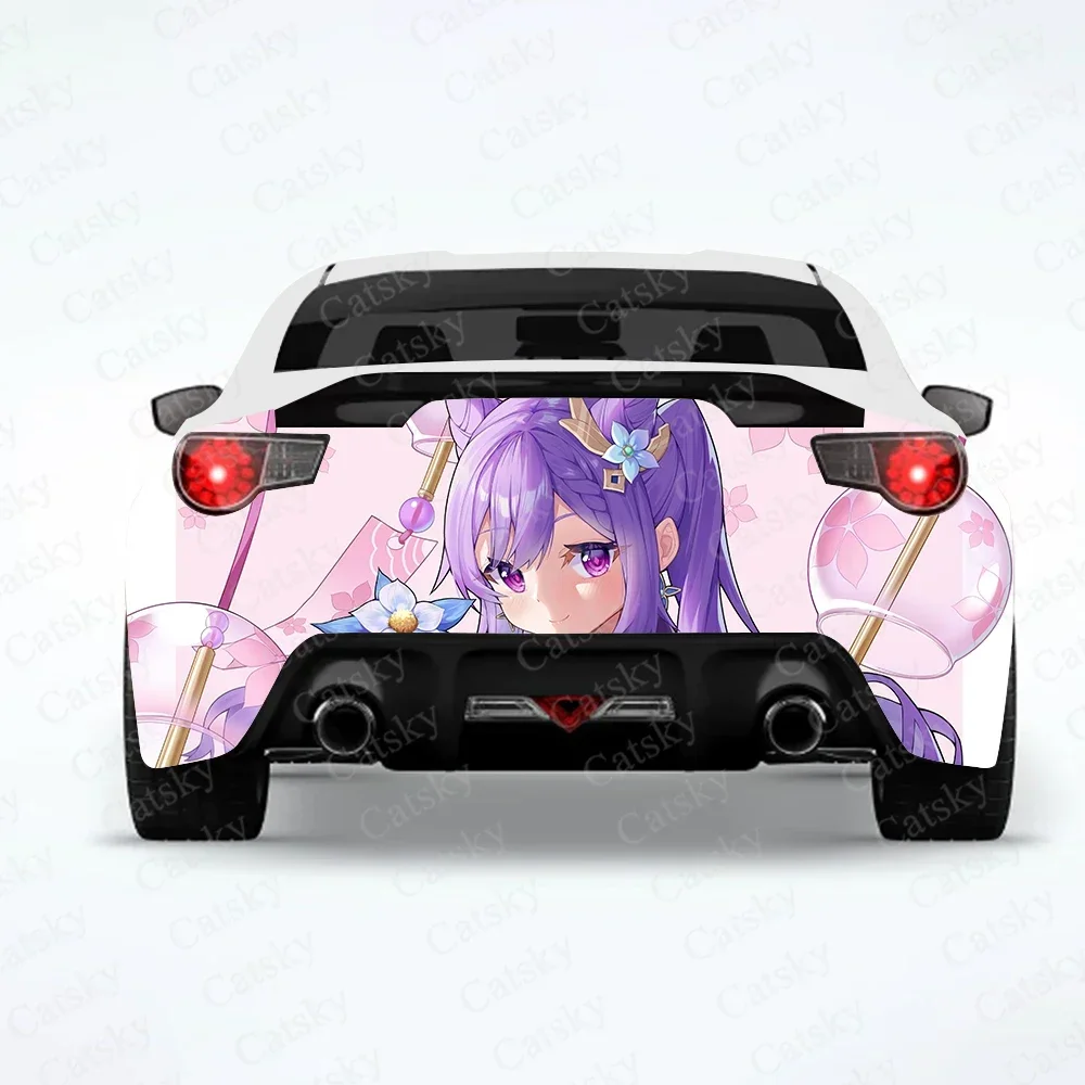 Keqing (Genshin Impact) Аниме Автомобильная задняя пленка автомобильные наклейки наклейка