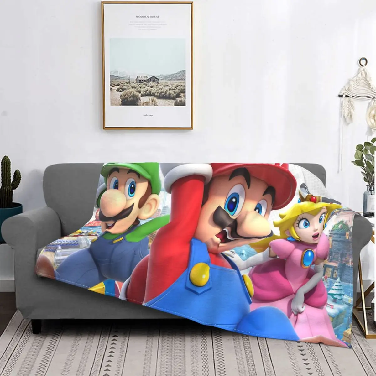 

Mario Sunshine Blanket Classic Game Bedspread Plush Super Soft Cover Fleece Spread Bedding Sofa Picnic Fluffy Outlet Decor