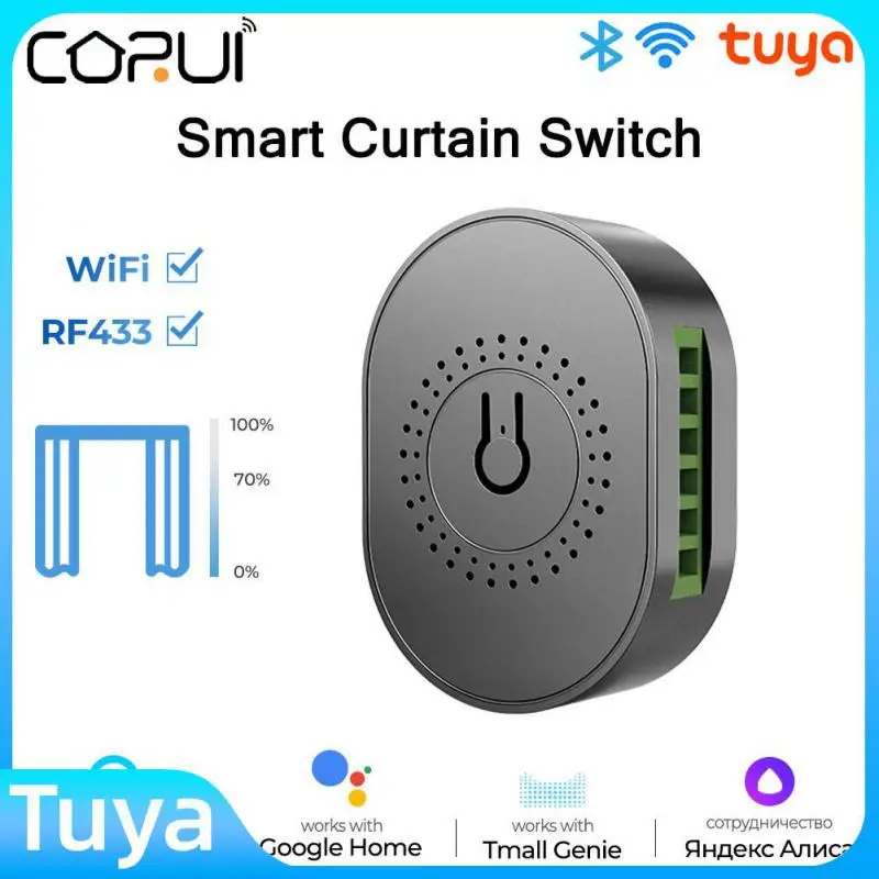 

CORUI Tuya WiFi+RF433 Blind Roller Curtain Switch On/Off Module Tubular Motor Remote Control Works With Alexa And Google Home