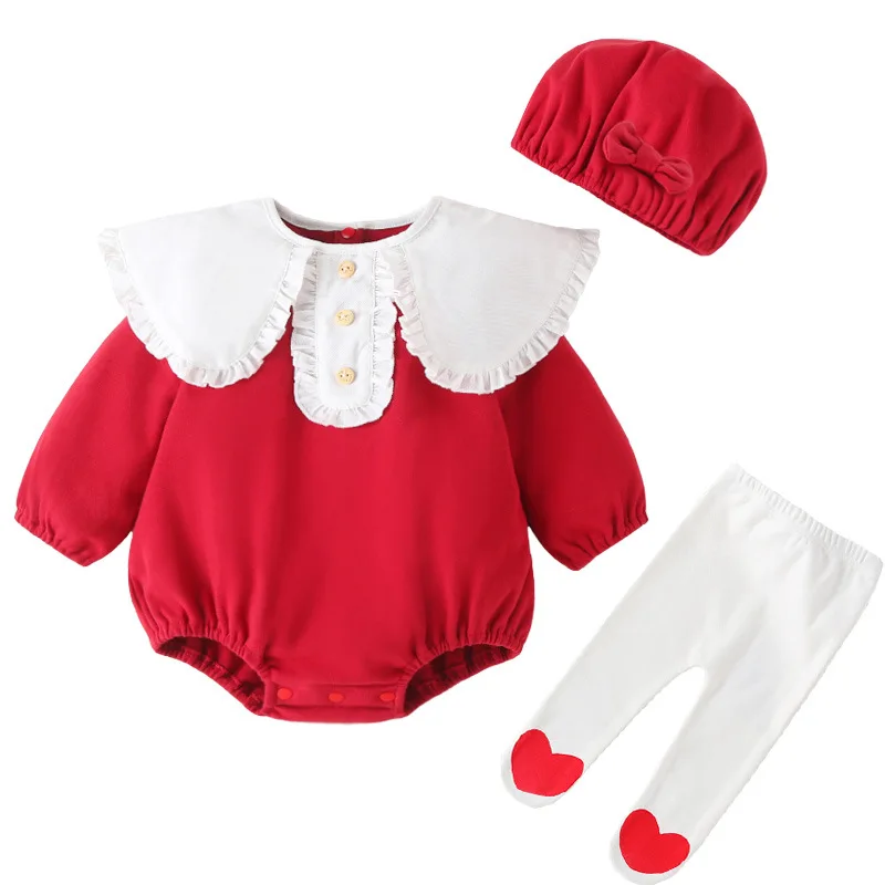 

Suit for Girls Newborn Clothing Baby Clothing Baby Girl Coujoined Children's Wear Red Baby Set Baby Girl Clothes