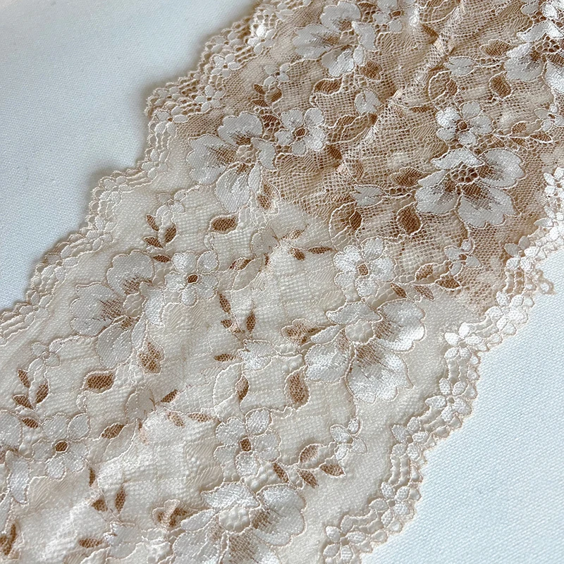 

2Yards 16CM Elastic Lace Ribbon African Lace Fabric Elasticity Lace Trim Embroidered Sewing Clothing Underwear Accessories H159