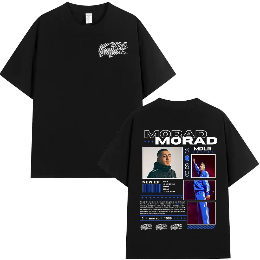 Фото Рэпер Morad M.D.L.R, футболки с графическим рисунком, мужская и женская одежда, модная винтажная футболка, хлопковые повседневные футболки большого размера с короткими рукавами №1