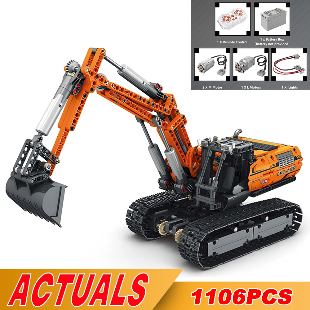 

22003 1106pcs Creative Expert High-tech Engineering Car RC Mechanical Excavator Moc Bricks Technical Model Building Blocks Toys