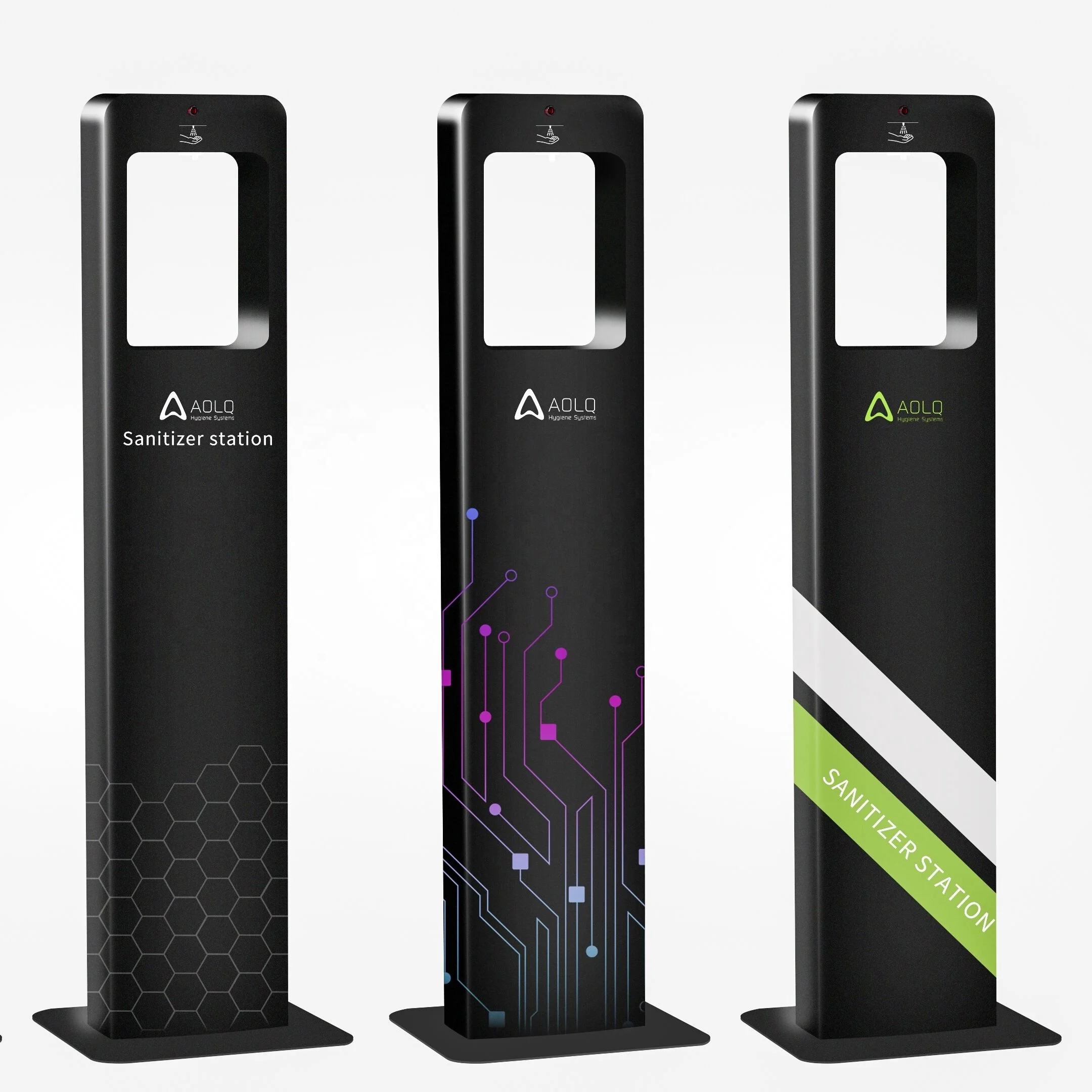 

AOLQ High Quality Stainless Steel Free standing Automatic Sensor Sanitizer Dispenser Station