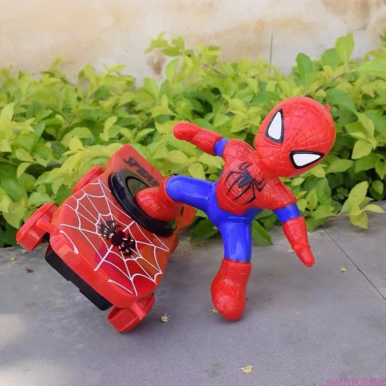

Мультяшная периферическая игрушка человека-паука, трюковый скутер, электрическая игрушечная машинка, вращающаяся детская развивающая игрушка, новинка, праздничные подарки.