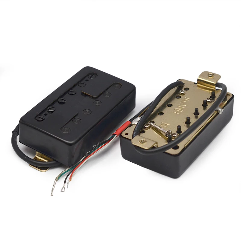 H-стиль латунная крышка электрогитарного звукоснимателя с разделением катушек, двойной катушки N7,5K/B15K выход, черный/хромированный.