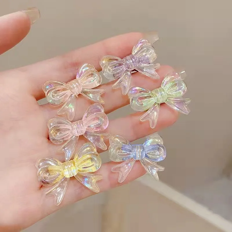 

Korean Colorful Bow Hair Pin Sweet Cute Hair Clips for Children Barrettes Headwear Girls Kids Kawaii Hair Accessories