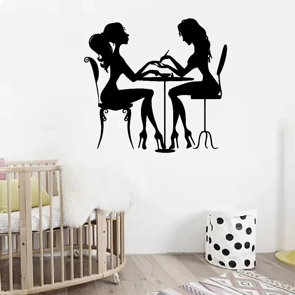 Виниловая съемная наклейка на стену для салона красоты ногтей настенный декор