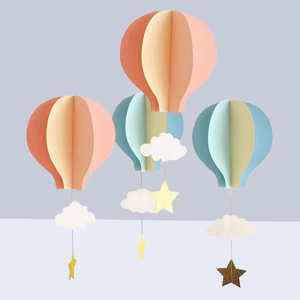 

Hot Air Balloon Garland 4Pcs Hot Air Balloon Hanging Paper Decoration Cloud Hot Air Balloon Shower Birthday Party Kids Bedroom