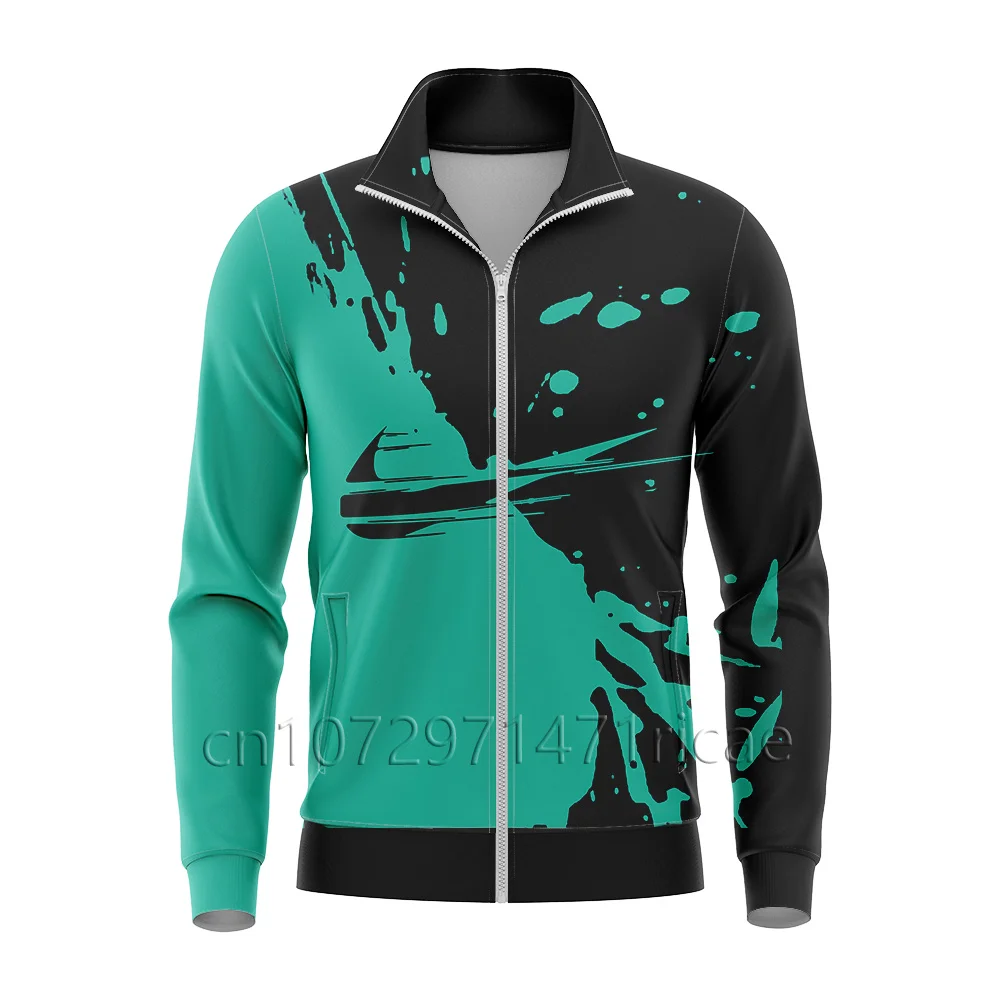 

Мужская повседневная толстовка с капюшоном, модная куртка на молнии, брендовая, однотонная