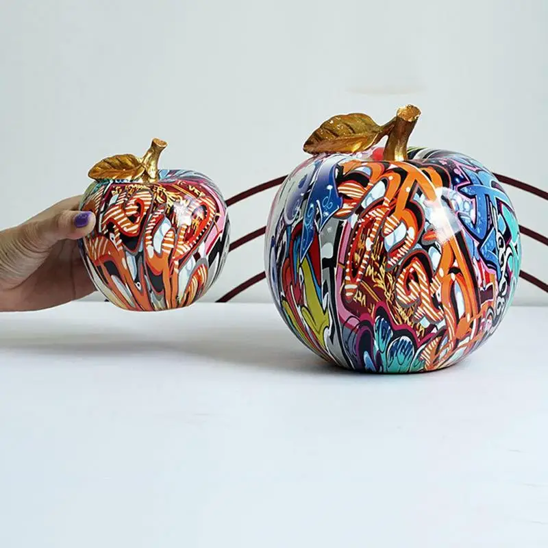 

Graffiti Fruit Statue Resin Graffiti Fruit Figurines Modern Abstract Art Statue Decorations For Restaurant Home Shop Offices