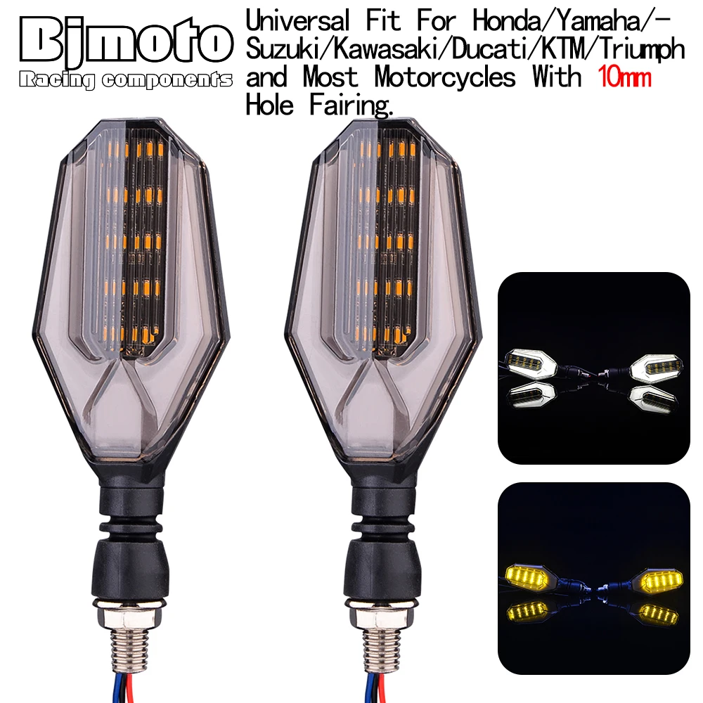 

2 PCS Universal LED Motorcycle Turn Signals Lights Flasher Blinker Amber Signals Daytime Light Moto Indicator Lamp Accessories