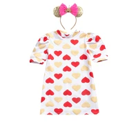 casual childrens clothing dresses european american fashion girls summer dresses with love heart print costume straight vestido
