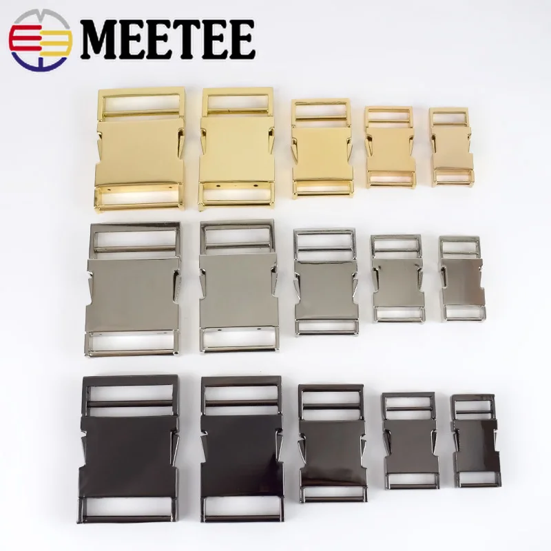 

4Pcs Meetee 14/19/25/31/38/50mm Metal Side Release Buckles Pet Collar Backpack Webbing Clasp DIY Bracelet Hardware Accessories