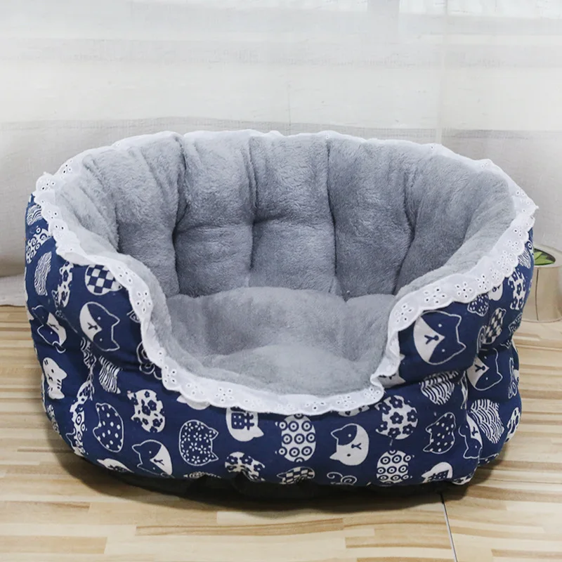 

Washable Round Fluffy Cat Dog Bed Scratch-Resistant Non-Slip Bottom Comfortable Pet Bed For Indoor Pets Cat Kittens Dog Nests