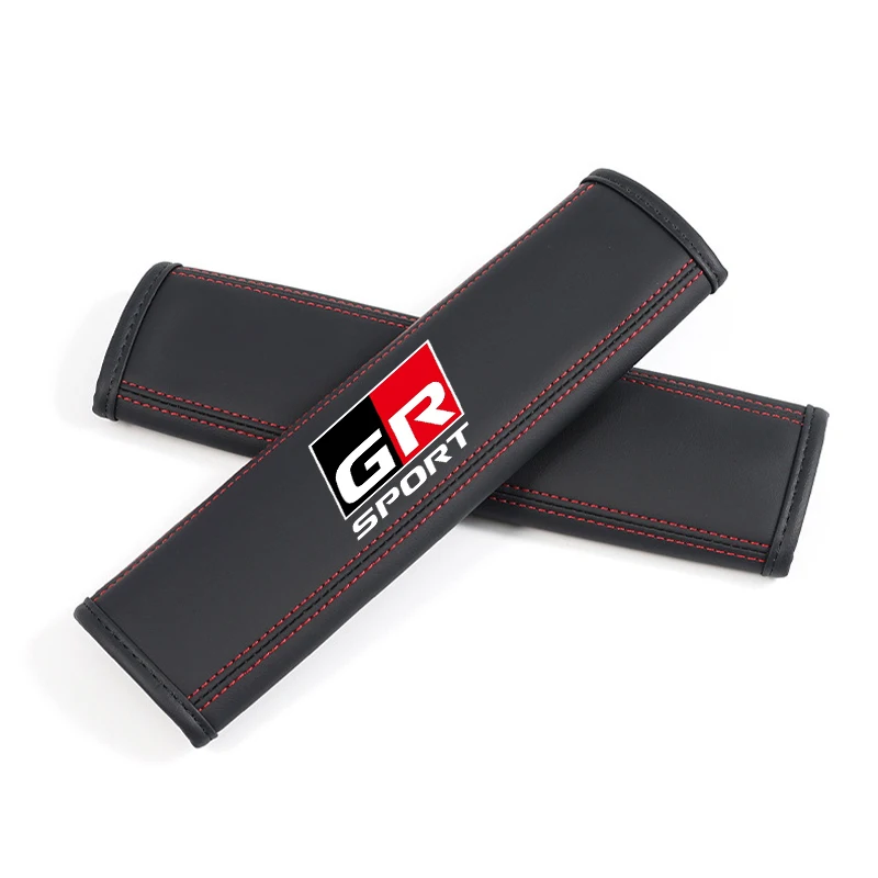 

Кожаный Автомобильный Ремень безопасности 2 шт. Наплечные накладки для Toyota GR Sport Gazoo Racing Yaris 86 Corolla Hilux Supra C-HR Tyre