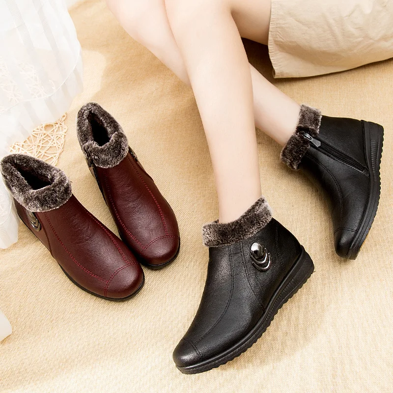 Fashion Boots Winter Ankle Boots for Women Winter Shoes Female Snow Boots Botas Mujer Non-Slip Warm Plush Cotton Shoes