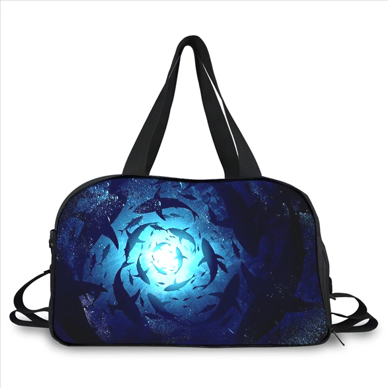 shark animal 3D printing fashion trend portable large capacity multi function messenger bag travel bag