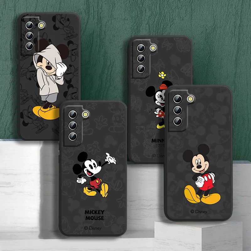 

NEW Mickey Mouse Ghost Phone Case For Samsung S8 S9 S10 S20 S21 S22 Plus 4G S10e 5G Lite Ultra FE Black Silicone Cover Soft Back