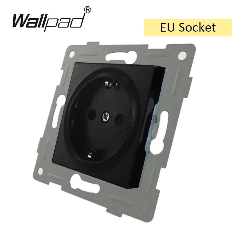 

Wallpad черная стеклянная розетка 1-2 клавиши USB Cat6