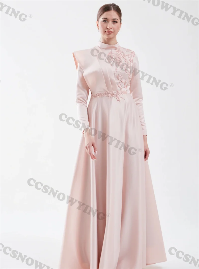 

Женское вечернее платье с длинным рукавом, длинным рукавом и высоким воротником