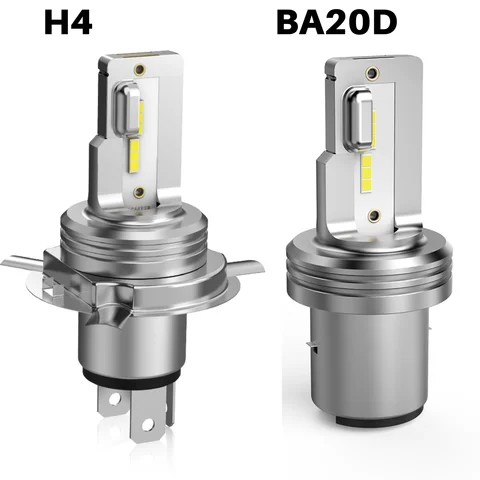 Bevinsee H4 BA20D Светодиодная фара для мотоцикла 6000K Лампа 12 В Светодиодная лампа дальнего/ближнего света для мотоцикла ATV UTV Налобный фонарь, 1 шт./2 шт.