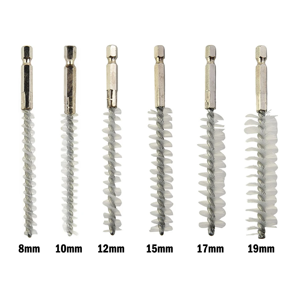 

1pc Drill Brush 8mm-19mm Wire Brush Tube Machinery Cleaning Nylon Brush Nylon + Metal Washing Polishing Hand Tool