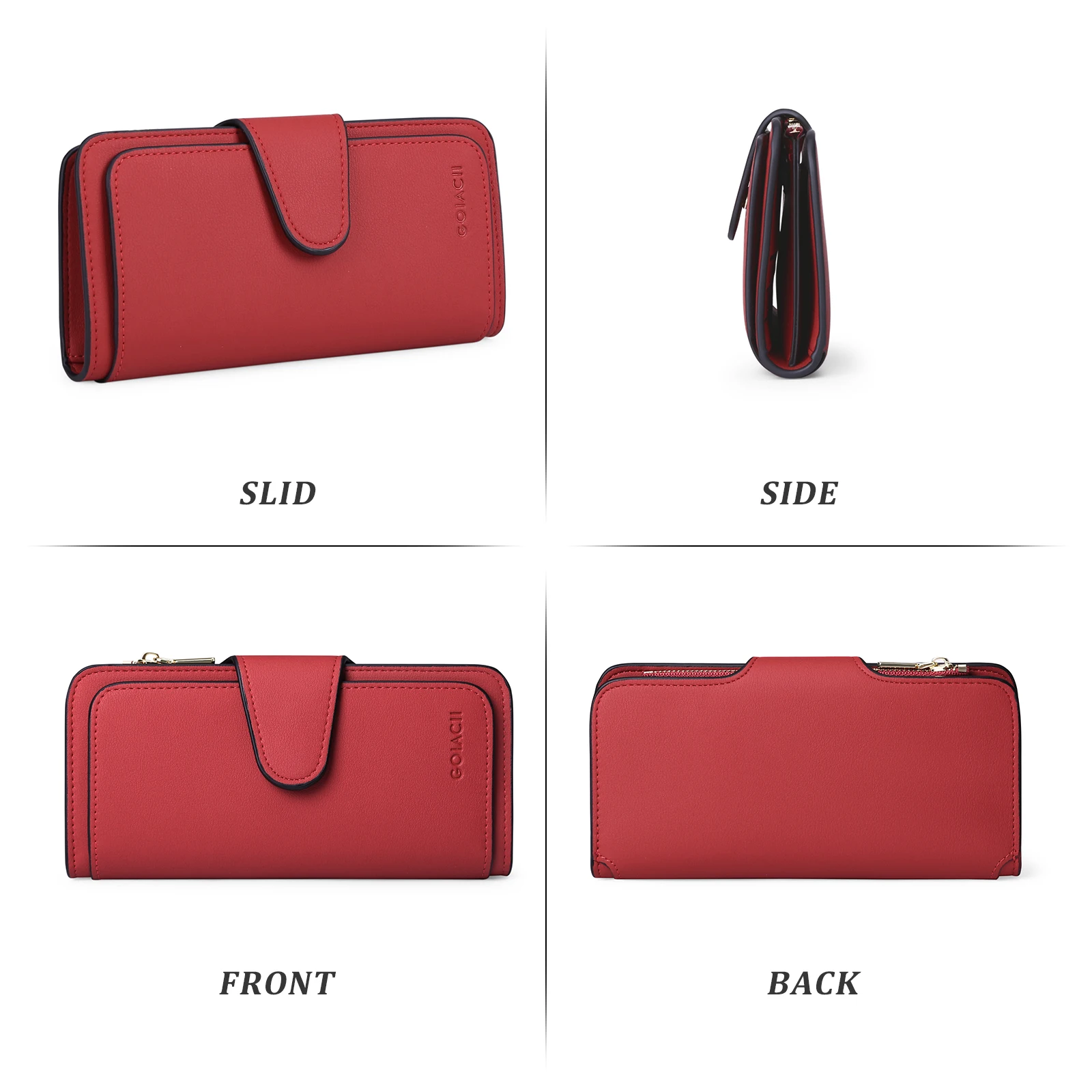 SENDEFN Wallet Women PU Leather Luxury Card Holder Clutch Casual Women Wallets Zipper Pocket Hasp Ladies Wallet Female Purse