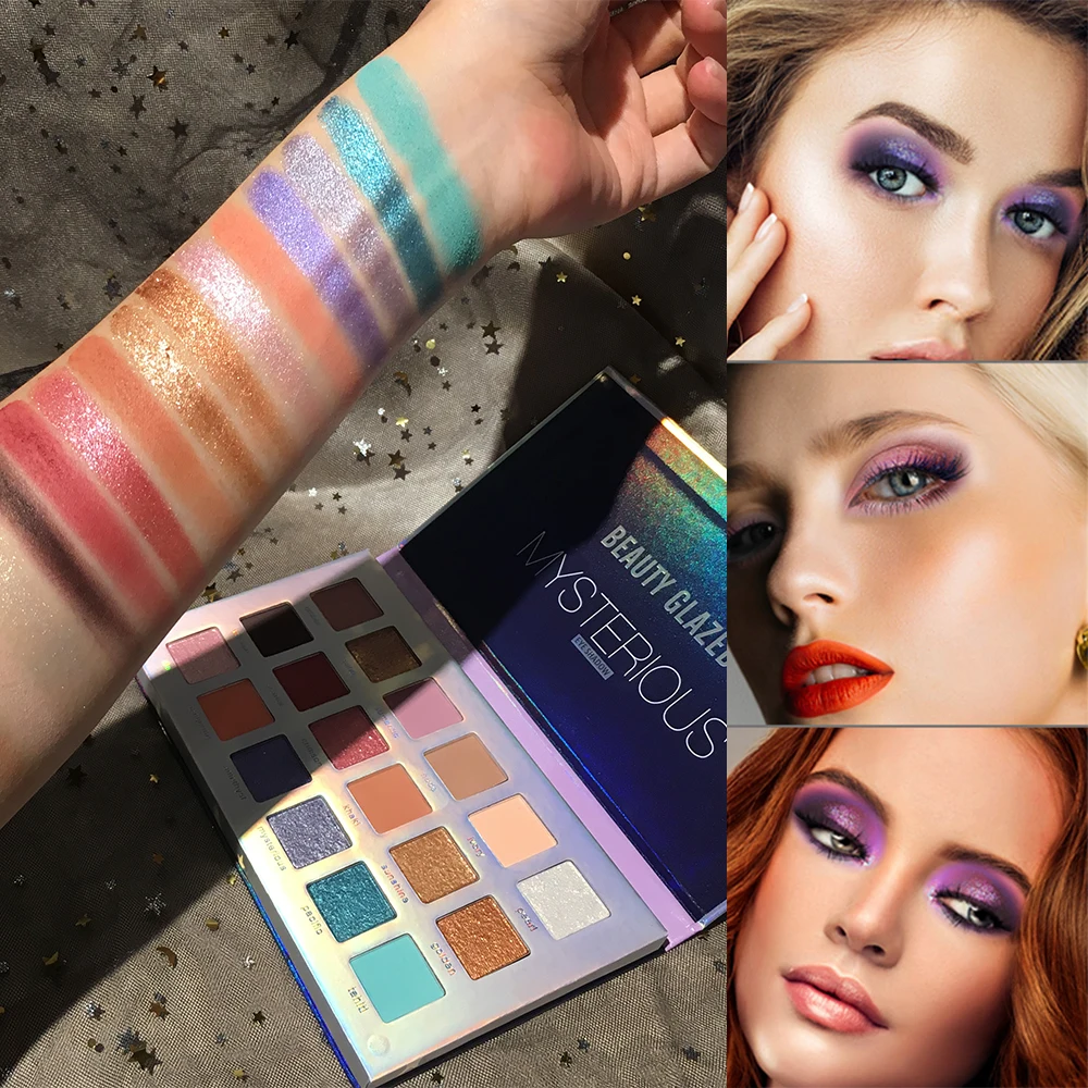 

18 Colors Glitter Matte Eyeshadow Palette Shimmer Highlight Pearlescent Long Lasting Eyeshadow Eyes Makeup Cosmetics TSLM1